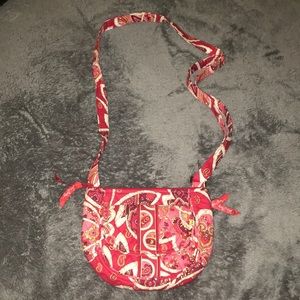 Vera Bradley Red Rosy Posies Pattern Purse